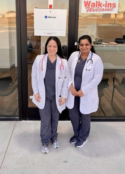 Nurses Iolani Aves (left) and Senthinayaki Kasiraja are two of the staff members at Athena Medical Clinic.
